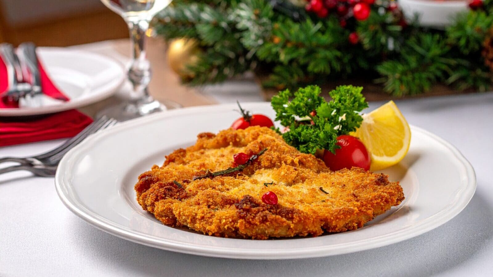 Wiener Kalbschnitzel am Teller